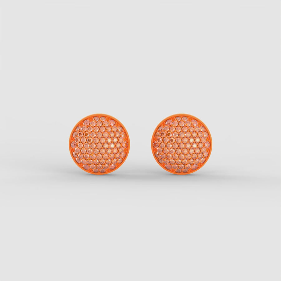 Monochrome Unity Studs in Tangerine