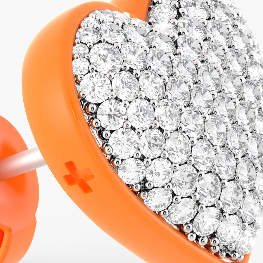 Two-Tone Lover Studs in Tangerine